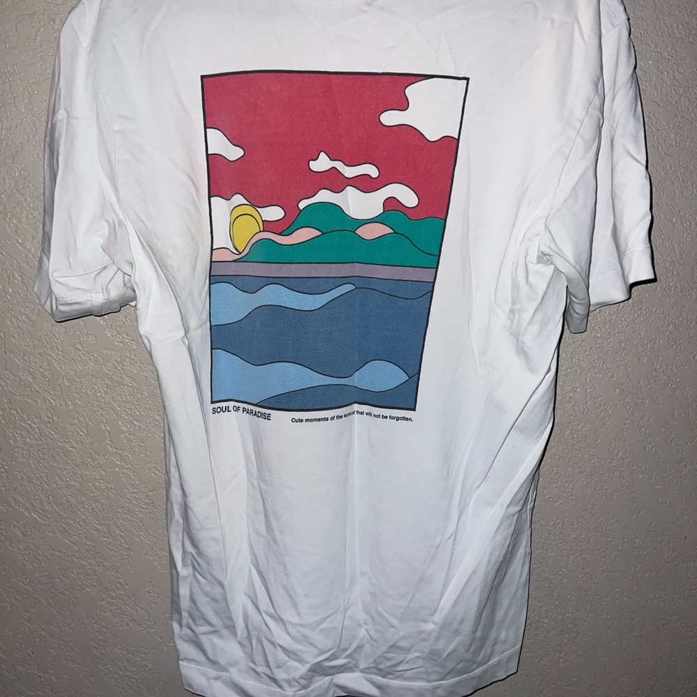 Zara White Tee with Colorful Graphic